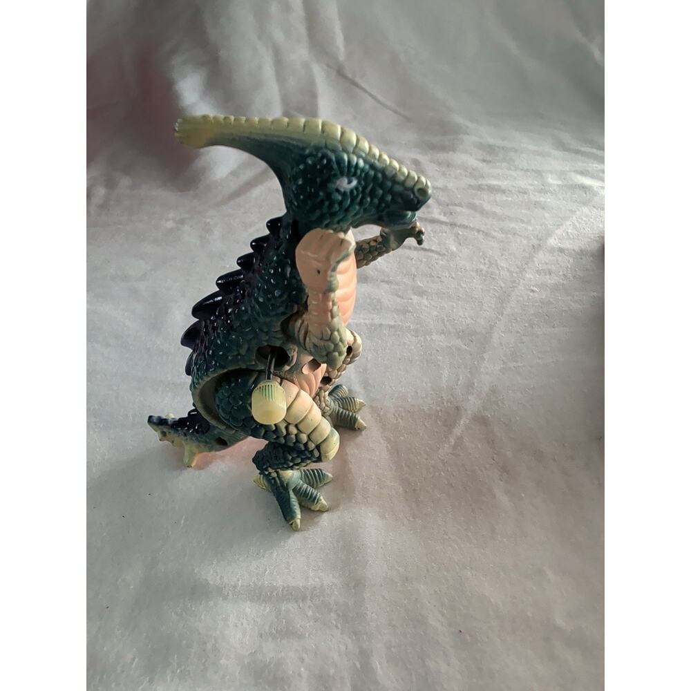 Vintage Walking Purple Green Dinosaur Wind Up Toy Parasaurolophus